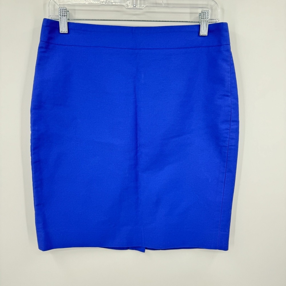 J Crew Skirt Womens 8 Petite Pencil Straight Career Classic Office Royal Blue